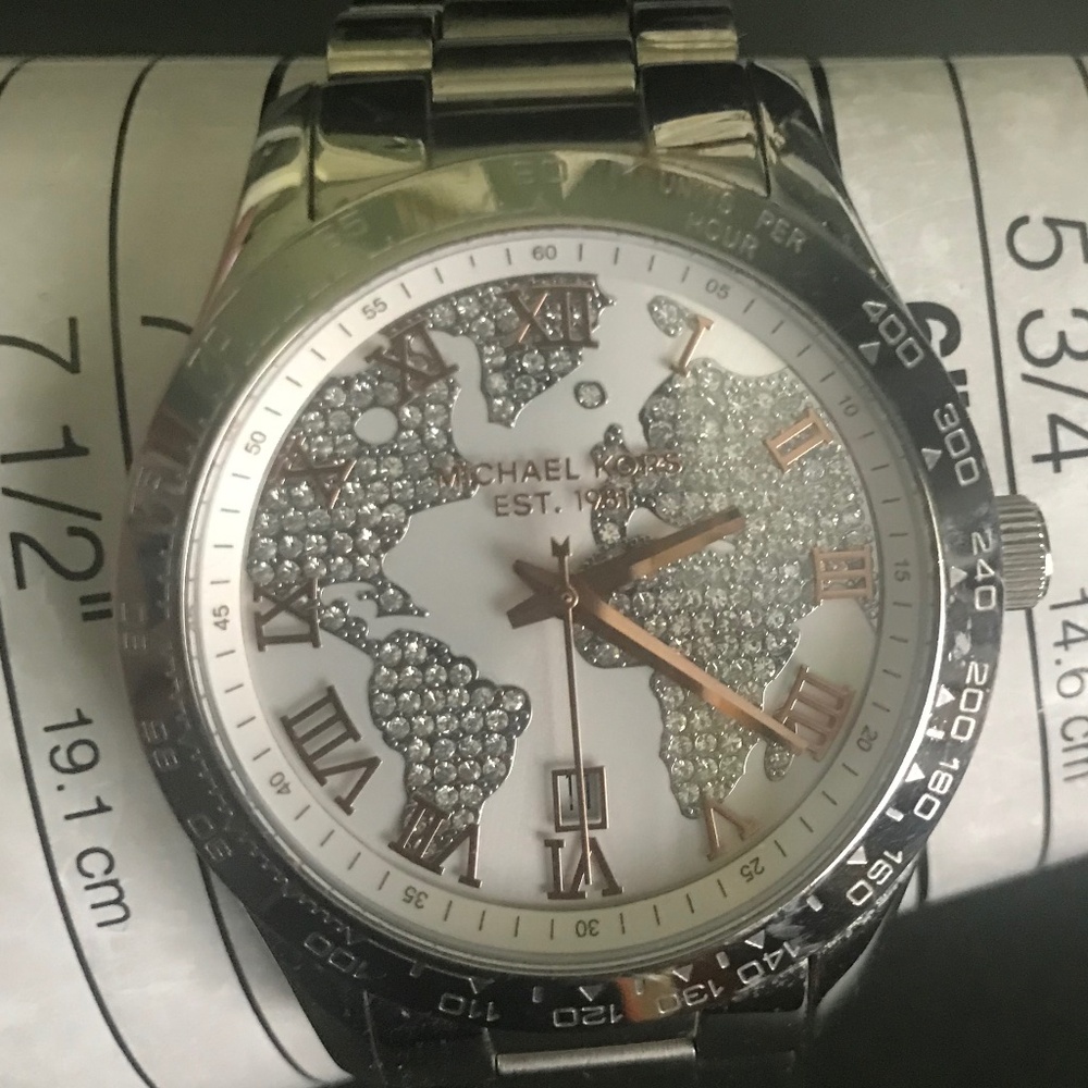 Michael Kors Silver Tone Ladies Layton Chronograph Stainless Steel Watch MK5958